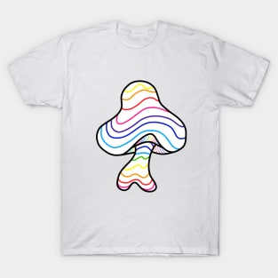 The Perfect Mushroom: Exotic Trippy Wavy Rainbow Contour Lines 2 T-Shirt